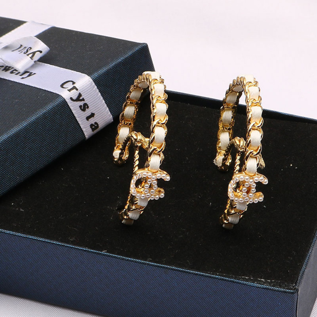 

Hanchao xiaoxiangfeng new creative exaggerated cow leather layering Earrings women's chain Open Circle Earrings4, Silver