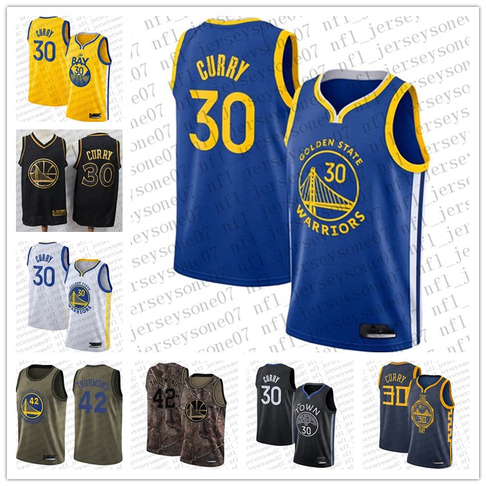 

Custom golden Men state women youth Warriorss 30 Stephen Currys 42 Nate Thurmond white Blue black yellow Throwback Basketball jersey
