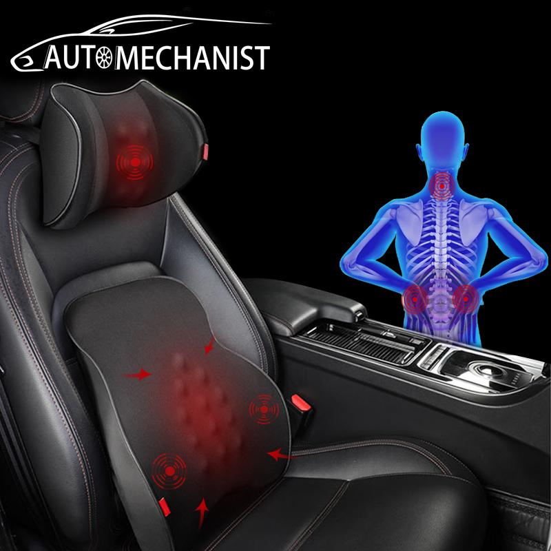 Coussins de siège USB voiture Massage oreiller appui-tête cou Auto Vibration soulager la Fatigue utilisation à la maison et