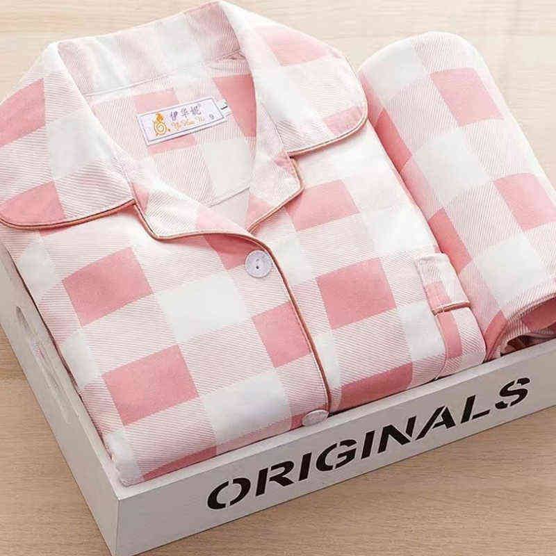 

Pajama Sets Women Solid Cotton Students Harajuku Simple Soft Sleepwear Daily Homewear Autumn Loose Leisure Cute Long Sleeve 211109, Pink