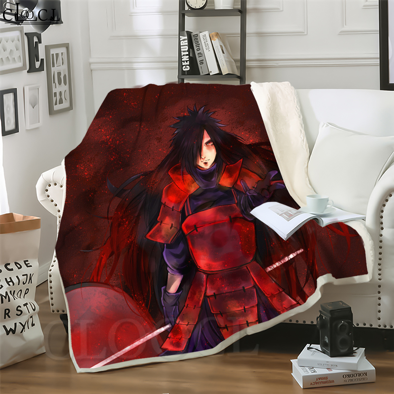 CLOOCL Blankets Anime NARUTO Uchiha Madara 3D Print Hip-hop style Sofa Travel Throw Blanket Teens Bedding Plush Quilt-image-658252483