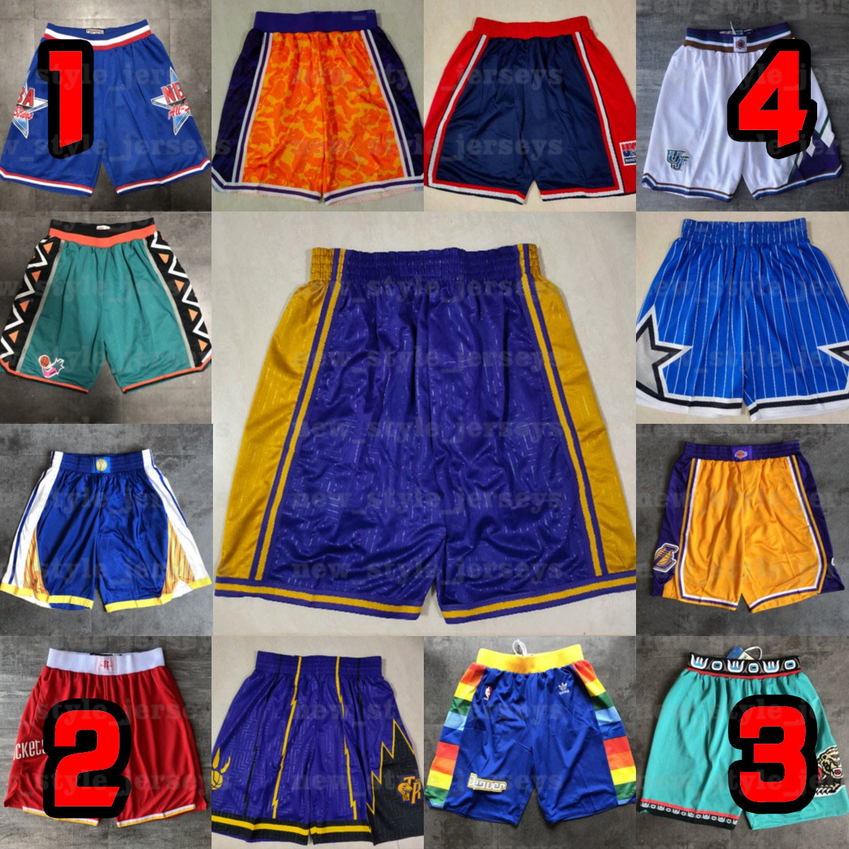

Team Basketball Short Men Sport Shorts Hip Pop Pant With Pocket Zipper Sweatpants Swingman Performance Statement Stitched NBA Shorts, Black