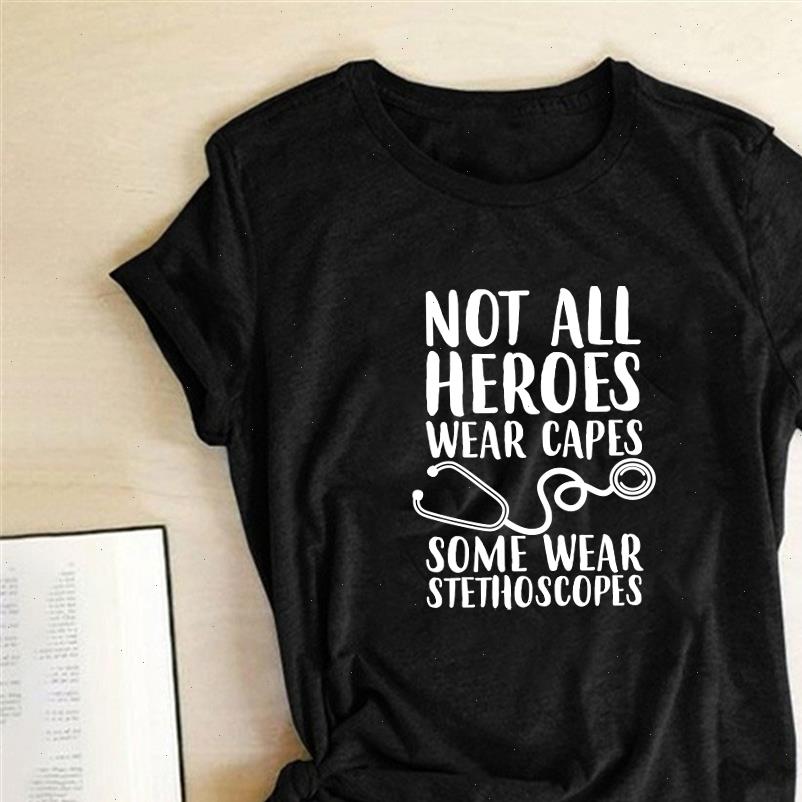

not all heroes wear capes some wear stethoscopes print t shirts women summer graphic tees women fashion harajuku camisetas, White