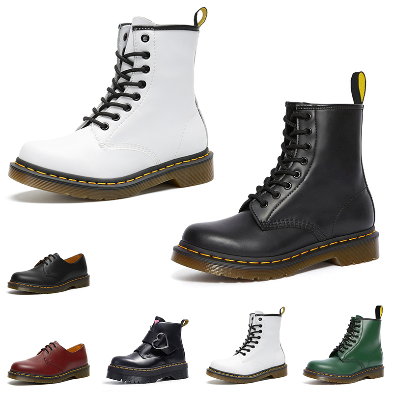 

Dr Martin Boots Designer 1460 Men Women Fashion Martins Winter Boot Black White Cherry Red Green Navy Platform Shoes Ankle Leather Lace-up Booties, Item #1