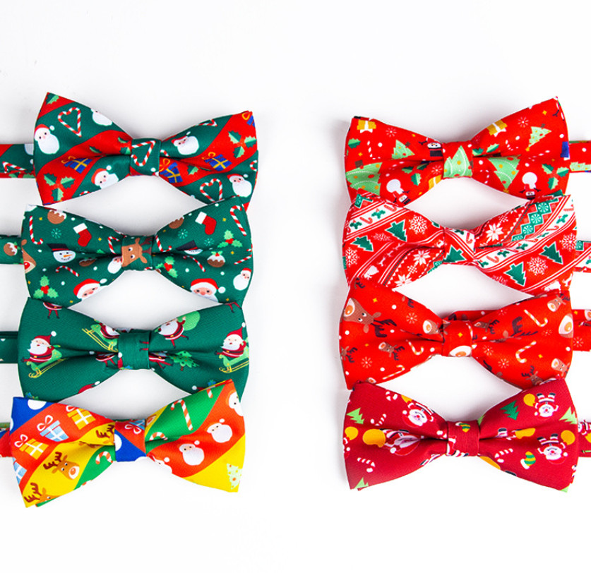 

Christmas children Bows Ties Boys Girls cartoon moose Santa Claus printed Tie kids xmas Party accessories A7931, Tell us you need color;mix colors