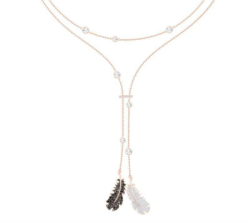 

Pendant Necklaces Black White Feather For Sweater Long Necklace Friendship Women Y Tassel Jewelry 2021