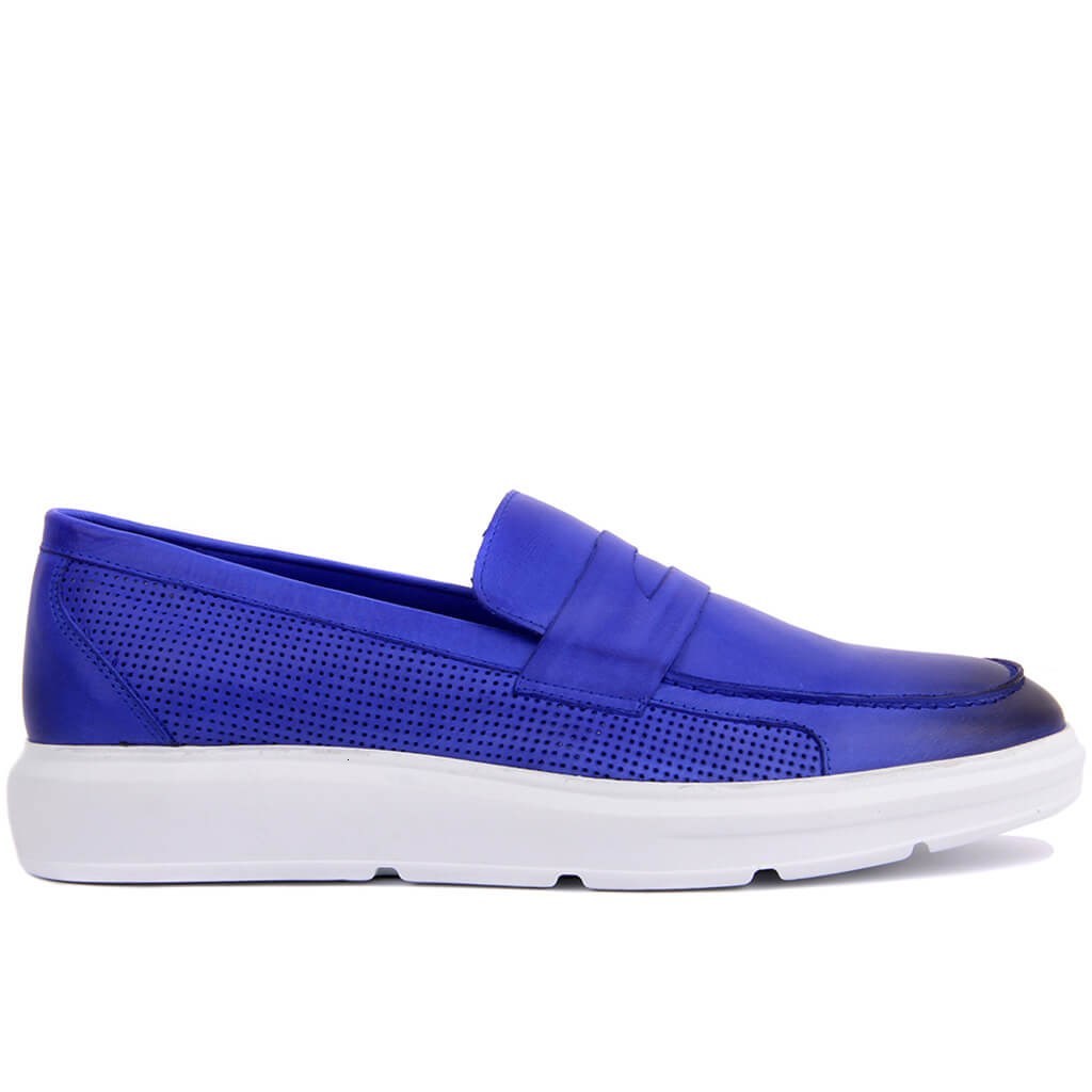 

Dress Shoes Sail-lakers saks sapatos masculinos de couro azul F43W, 1# shoe box