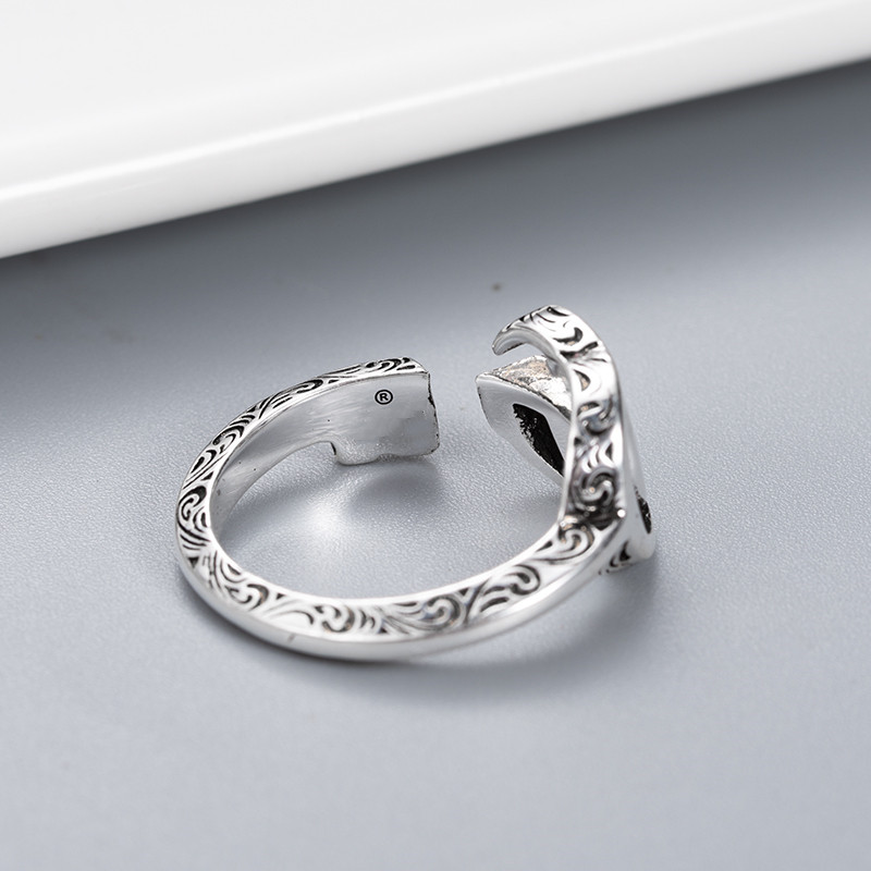 

Opening Adjustable Size Ring Creative Pattern Retro Rings High Quality Made 925 Silver Plated Jewelry Supply