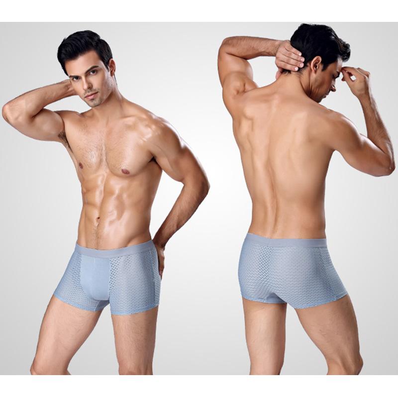 

Underpants 3 Pcs/Lot Thin Men's Underwear Mesh Sexy Transparent Large Size Breathable Ice Silk Men Boxer Briefs, Black;white