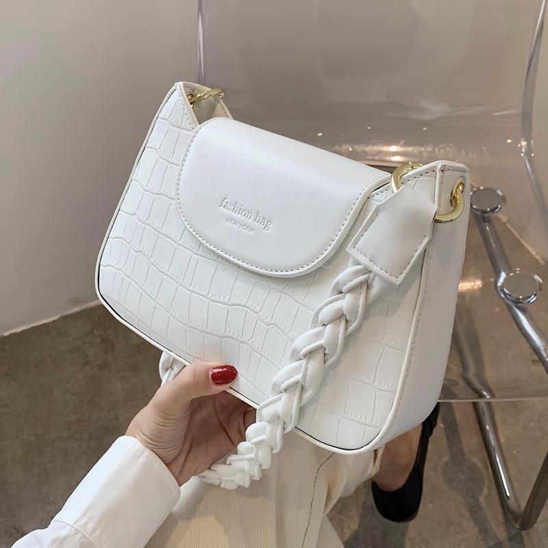 

Crocodile pattern Armpit bag 2021 Fashion New Quality PU Leather Women's Designer Handbag Weave Shoulder strap Shoulder Bags, Black