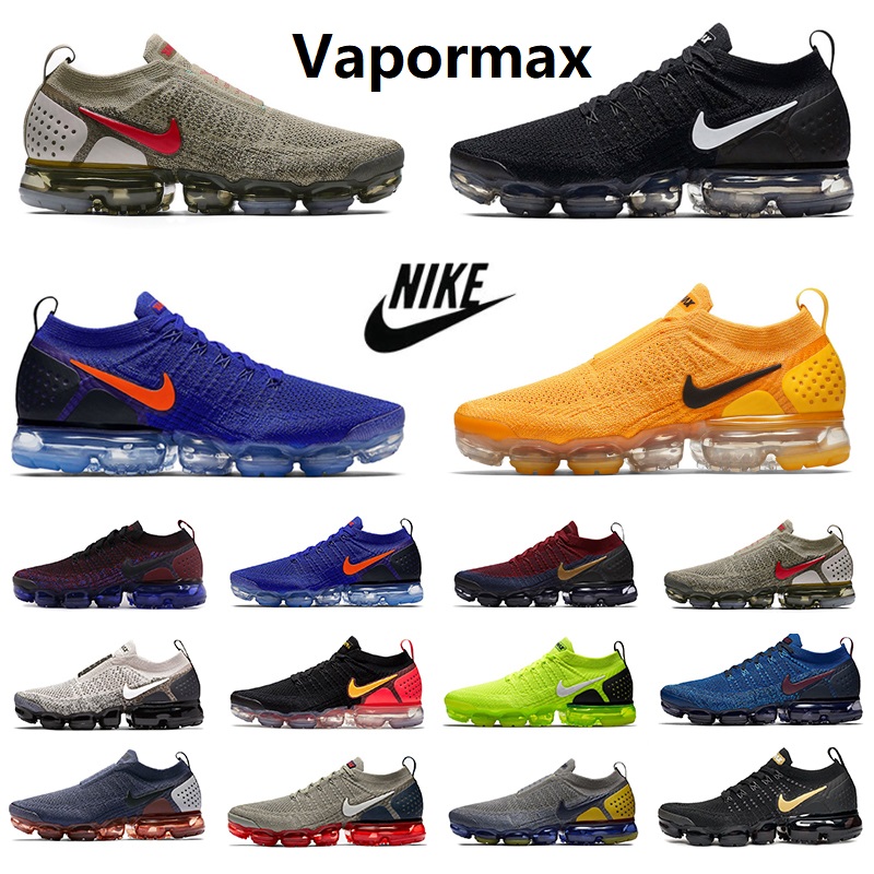 

Air Vapormax 2.0 mens running shoes Triple Black white University Gold Racer Blue Red Hot Punch Moon Particle Heritage Pink Blast trainers men women sports sneakers, Color#1