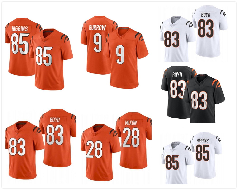 

9 Burrow 28 Mixon 83 Soccer Jersey Boyd Baseball 85 Higgins Jerseys Men women yakuda local online store wear Discount popular, 9 burrow black