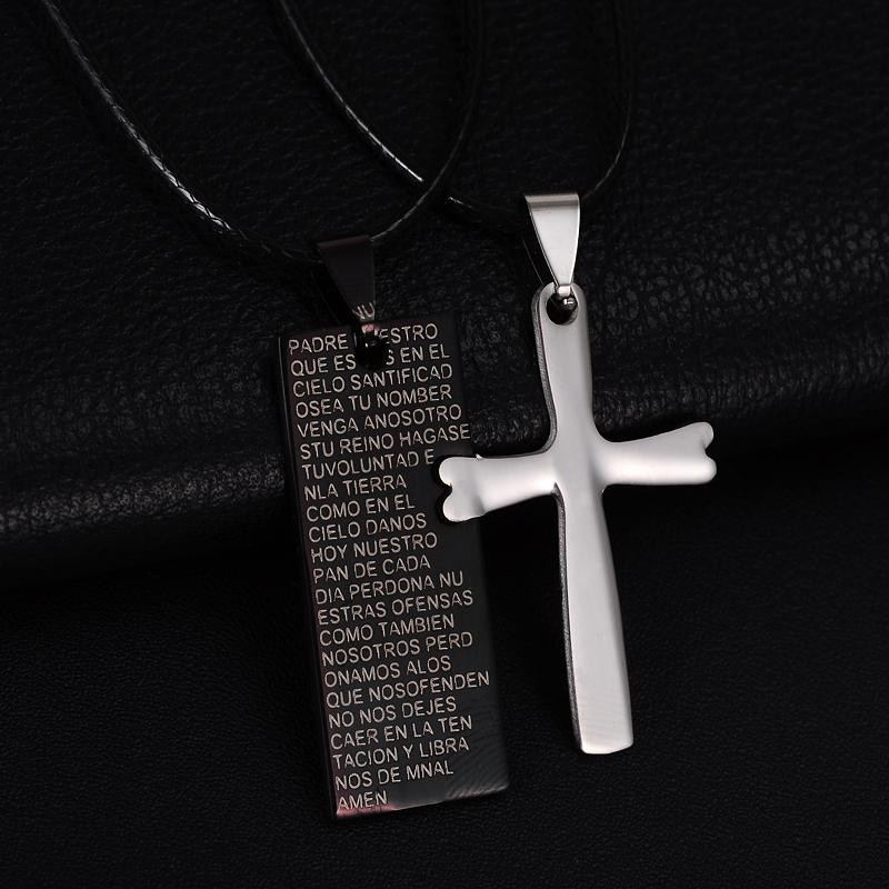 

Pendant Necklaces Creative Personality Titanium Steel Couple Necklace Set Cross Lovers Memorial Women Jewelry Valentine's Day Gift