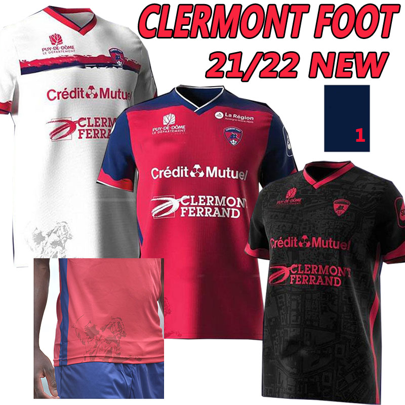 

21/22 MAILLOTS Clermont Foot 63 soccer jerseys home away third 2021 2022 bayo Dossou Allevinah Berthomier Magnin Iglesias TELL football shir, Black;yellow