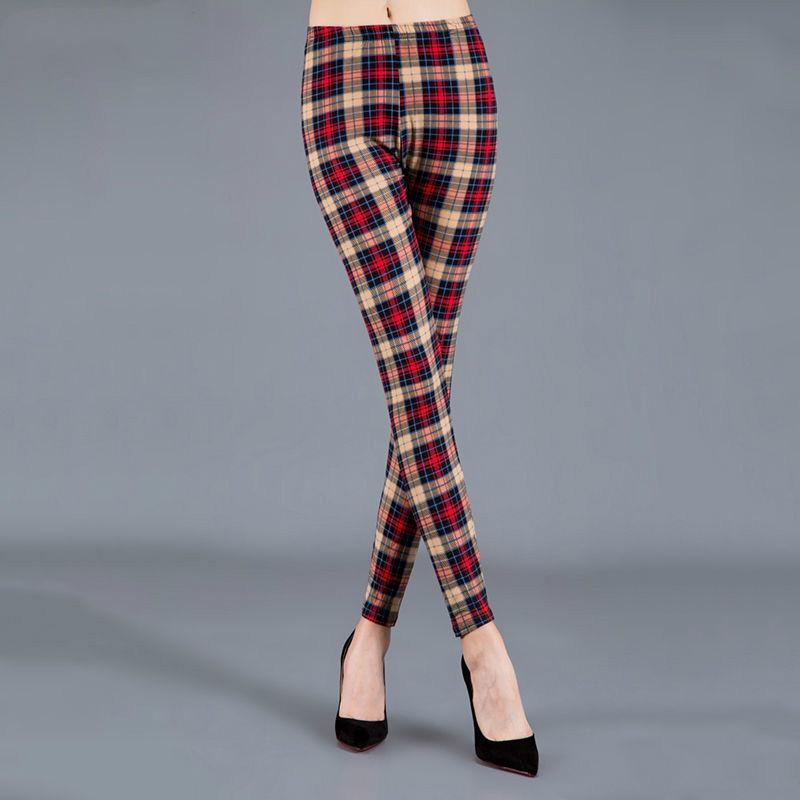 

Sexy Legging for Woman Causal Fitness Fashion Plaid Print Workout Leggins Sporting High Wast Elasticity Plus Size Pants