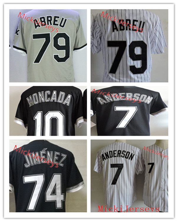 

Mens #7 Tim Anderson #10 Yoan Moncada Jerseys #79 Jose Abreu #74 Eloy Jimenez Jersey, Black