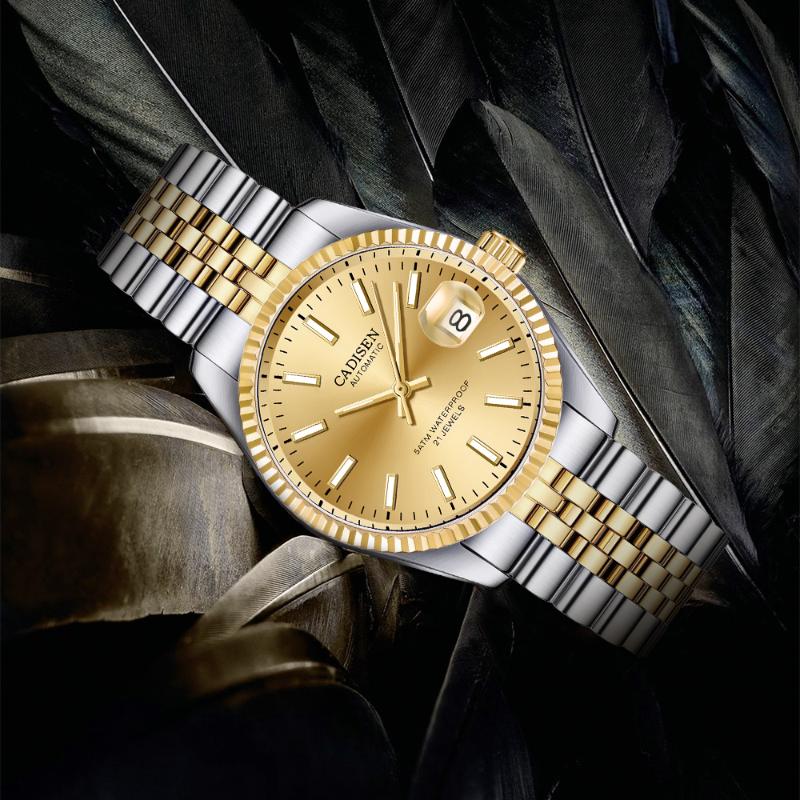 

Wristwatches CADISEN C8053 Men`s Watch Seagull 2813 Movement Mechanical Watches Automatic Date Wrist Men Clock 5ATM Relogio Masculino, C8053 - 4