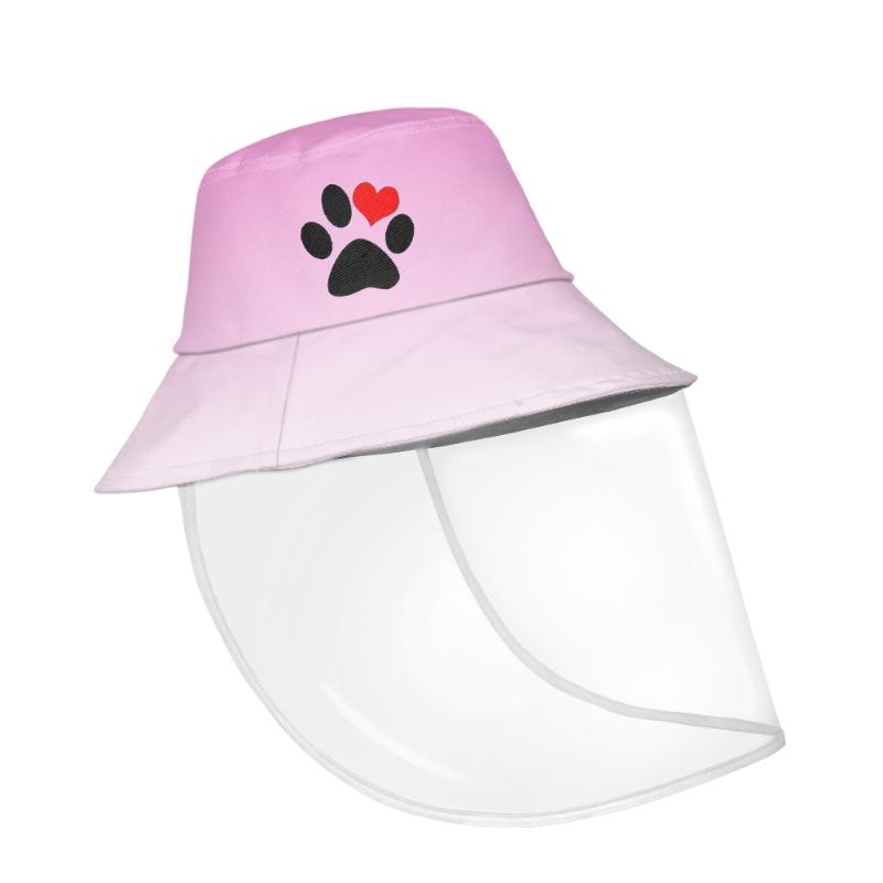 

Cloches Multi-function Protective Fishing Cap Cute Heart Pow Gradient Pattern Bucket Hat Girls Outdoor Winter Firshman Hats Casquette, Black