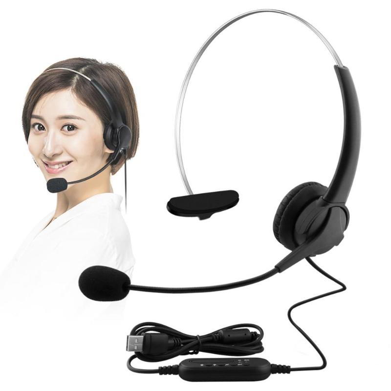 

Headphones & Earphones Telephone Headset Call Center Operator USB Corded Offical Headphone With Micro For Computer Laptop PC Gaming Business