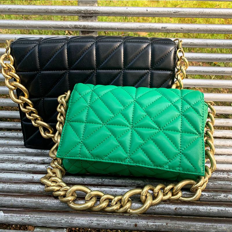 

Evening Bags Women's Shoulder 2021 Thick Chain Quilted Purses And Handbag Women Clutch Ladies Hand Bag