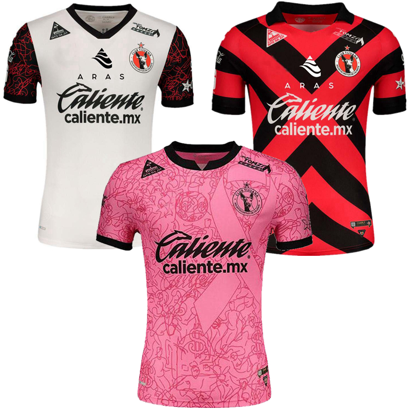 

2021 2022 Tijuana Soccer Jerseys Club home away 3rd 21 22 MANOTAS Martinez Angulo Castillo football shirt S-4XL, Pink+patch
