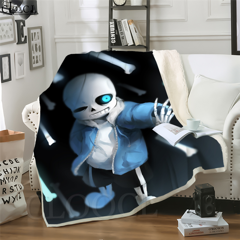

CLOOCL Hot Pixel Game Undertale Sans 3D Print Street Style Blanket Sofa Teens Bedding Throw Blankets Plush Quilt