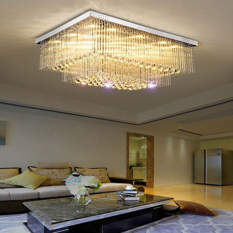 

Ceiling Lights Modern Luxury Double Layer K9 Crystal Chandelier LED Lighting Living Room Restaurant Stainless Steel Lamp Indoor Fixture