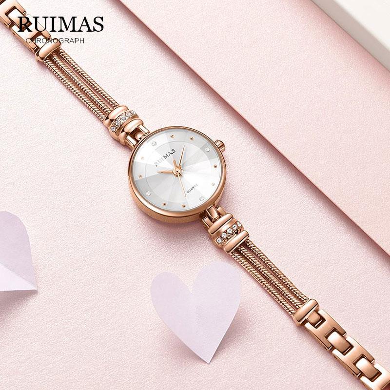 

Wristwatches RUIMSA Women Watches Fashion Watch 2021 Geneva Designer Ladies Quartz Rose Wrist Gifts For, Slivery;brown