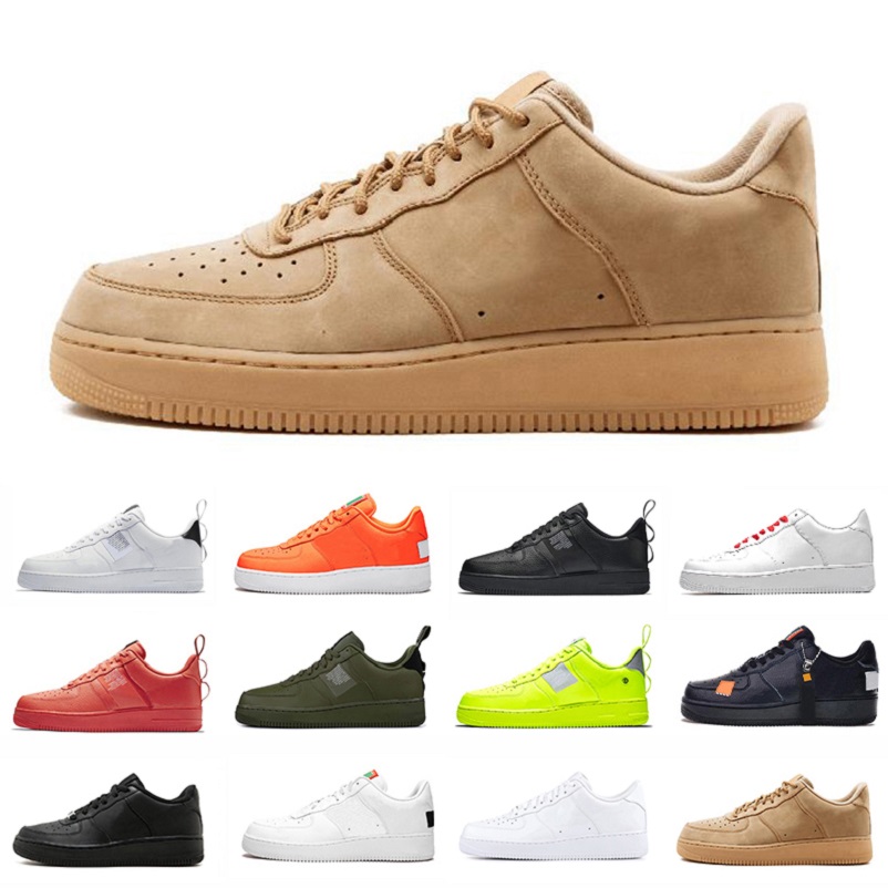 

air forces 1 low fashion platform shoe men women running shoes skateboard triple black white utility Just Orange trainers sports sneakers zapatos scarpe chaussures, Color#1