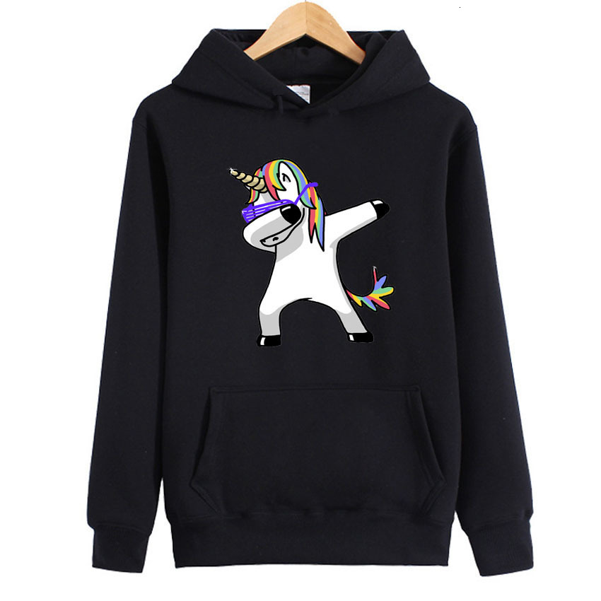 

2021 New Print Unicorn Hoodies Women Summer Spring Sweatshirts Black White Tops Female Hoody Casual Streetwear Harajuku Clothes Oa0c