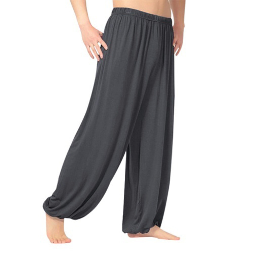 

Pants Men's Yoga Casual Solid Color Baggy Trousers Belly Dance Yoga Harem Pants Slacks sweatpants Trendy Loose Dance Clothing C0222, Light gray
