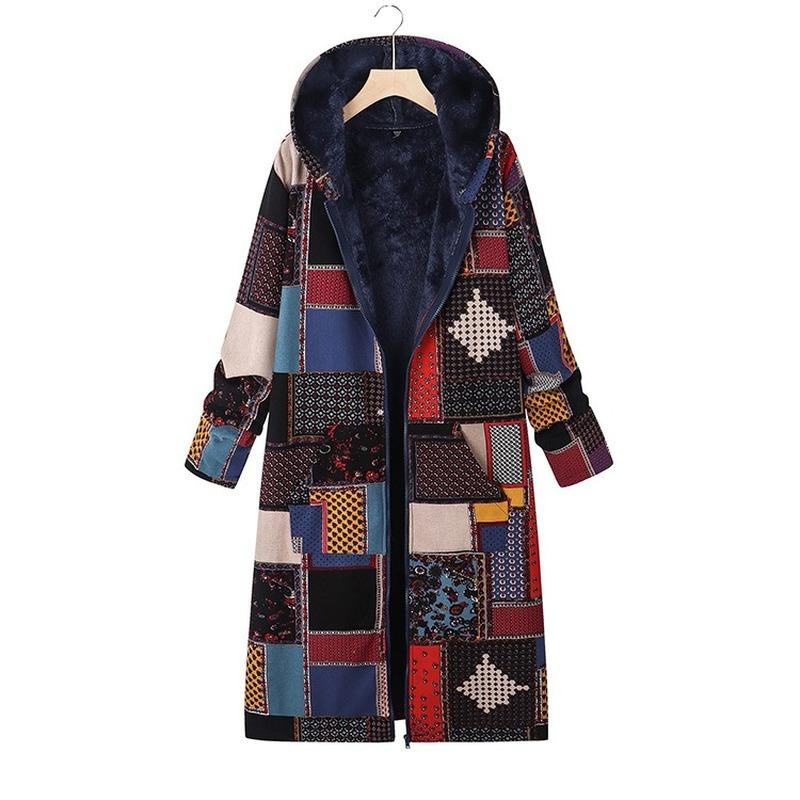 

Women's Jackets Mid-Long Coat Autumn Winter Loose Cotton Plus Size Trendy Headed For Women Fashion Overcoat Outerwear Zipper Cardigan, Black;brown
