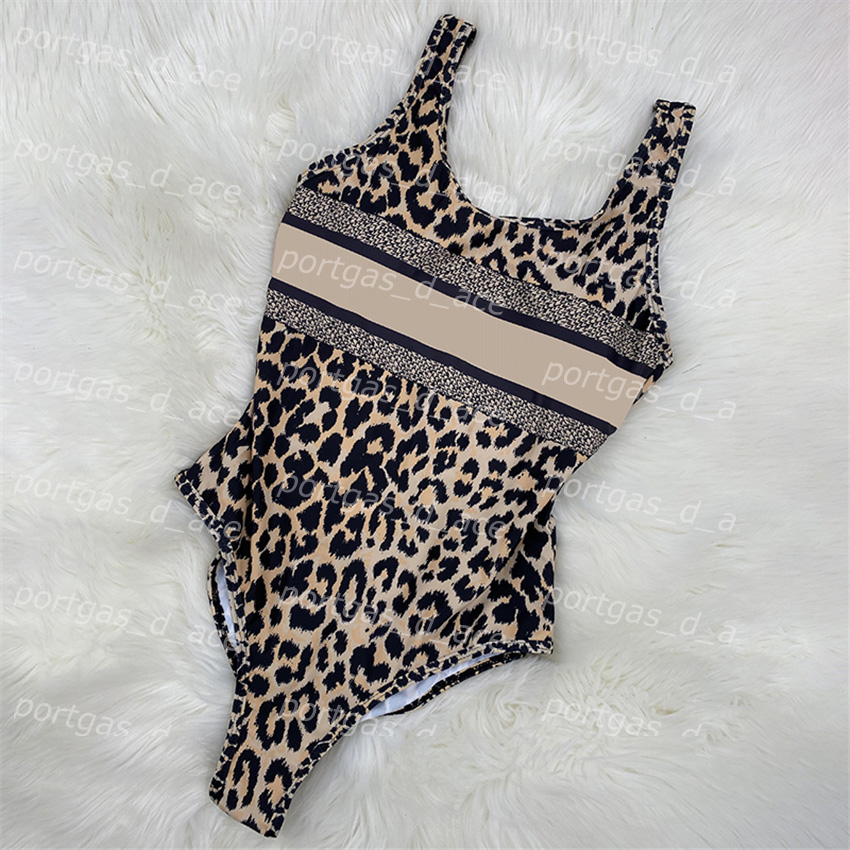 

Luxury Leopard Jacquard Bikinis Spa One Piece Padded Backless Swimwear Womens Sexy Split Swimsuits Brand Bathing Suit Swimsuit with Tie, Split model with label