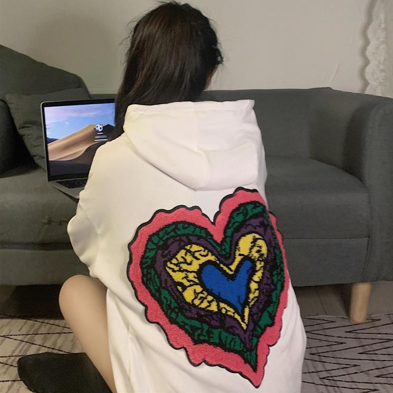 

Women's Hoodies & Sweatshirts American Hiphop Lovely Sweater Spring And Autumn Thin Loose Korean Style Ins Street BF Sweet Cool Fried, Black
