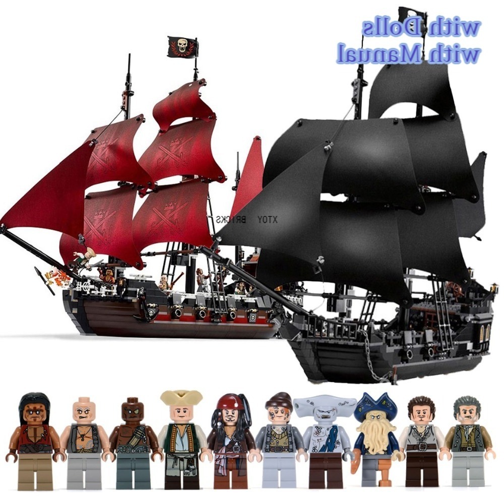 

The Black Pearl Ship Compatible with Pirates Ships 4184 4195 Caribbean Model Building Blocks with Figures Birthday Gifts Toys