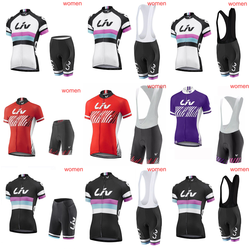 

Women liv Cycling Jersey Set Racing Bicycle Clothing Maillot Ciclismo Tour de france summer quick dry MTB Bike Clothes Sportswear Y21030912, Black;red