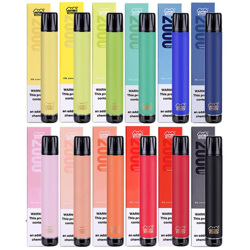 

VAPEN macro Disaposable cigarettes Vape Pen 2000 Puffs 6.0ml 5% Capacity 850mah Battery 12 color VS PUFF FLEX