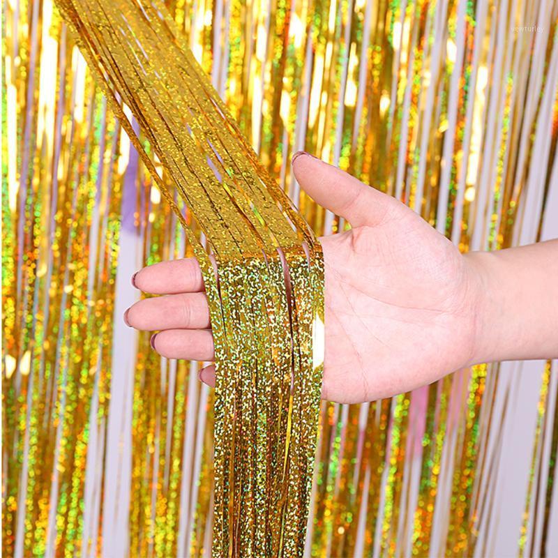 

Party Decoration Door Birthday Bachelor Anniversary Wall Decor Foil Backdrop Curtains Fringe Po Booth Adult Tinsel Shimmer Wedding
