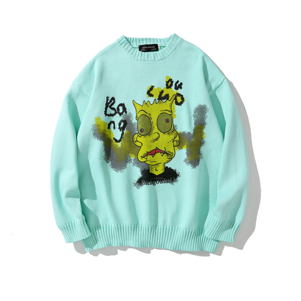 

Men's Sweaters blouses harajuku hip hop streetwear men's knitted clothing sweater neck oversize casual fashion couple male sweaters GMGJ, 1# shoe box