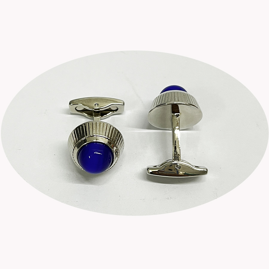 

Luxury Cufflinks for men French Shirt Cuff Links High quality blue gem Cufflink 4 colors, Silver