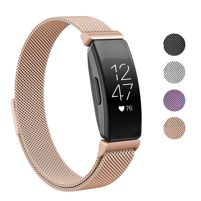 

Universal Milanese Watchband Stainless Steel Watch Strap Replacement Bracelet Watch Band For Fitbit Inspire HR Heart Smartwatch