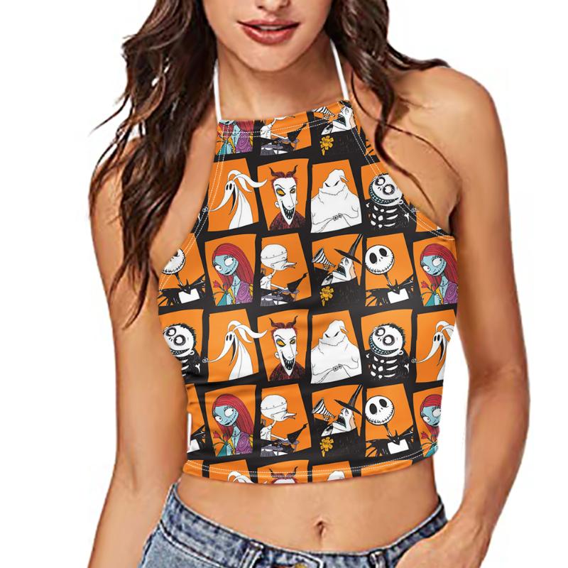 

Women's Tanks & Camis 2021 Summer Sexy Crop Tops For Women Straps Sleeveless Fitness Tight Tank Cropped Feminino Halloween Horrible Ghost, Ftz4056d17