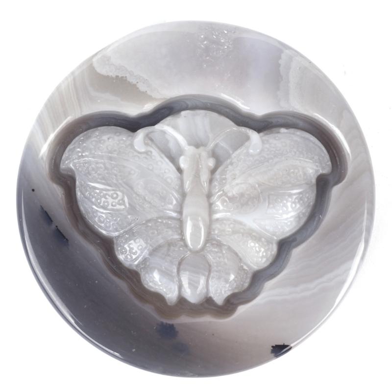 

Decorative Objects & Figurines 1pcs Butterfly Shape Carved Agate Natural Stones Energy Quartz Home Decor
