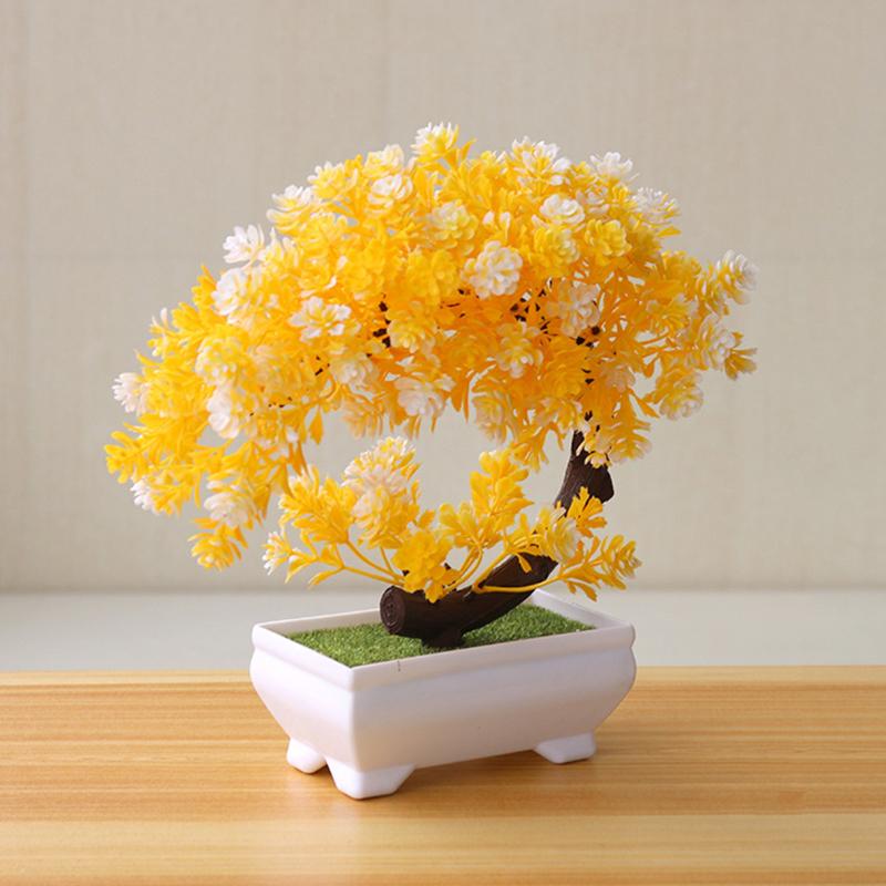 

Garden Hotel Artificial Plant Bonsai Potted Flowers Plastic Ornaments Home Decor Simulation Tree Pot Fake Small Table