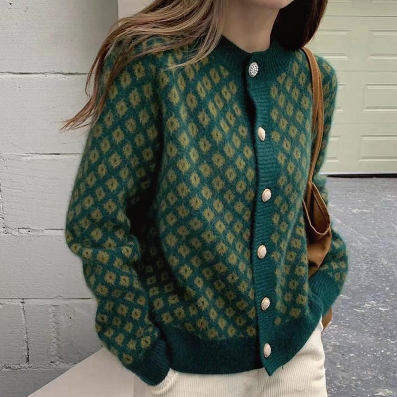 

Women's Knits & Tees Yellow Knitted Cardigan Short Coat Spring And Autumn Thin 2021 Top Loose Outer Wear V-neck Sweater Jum, White