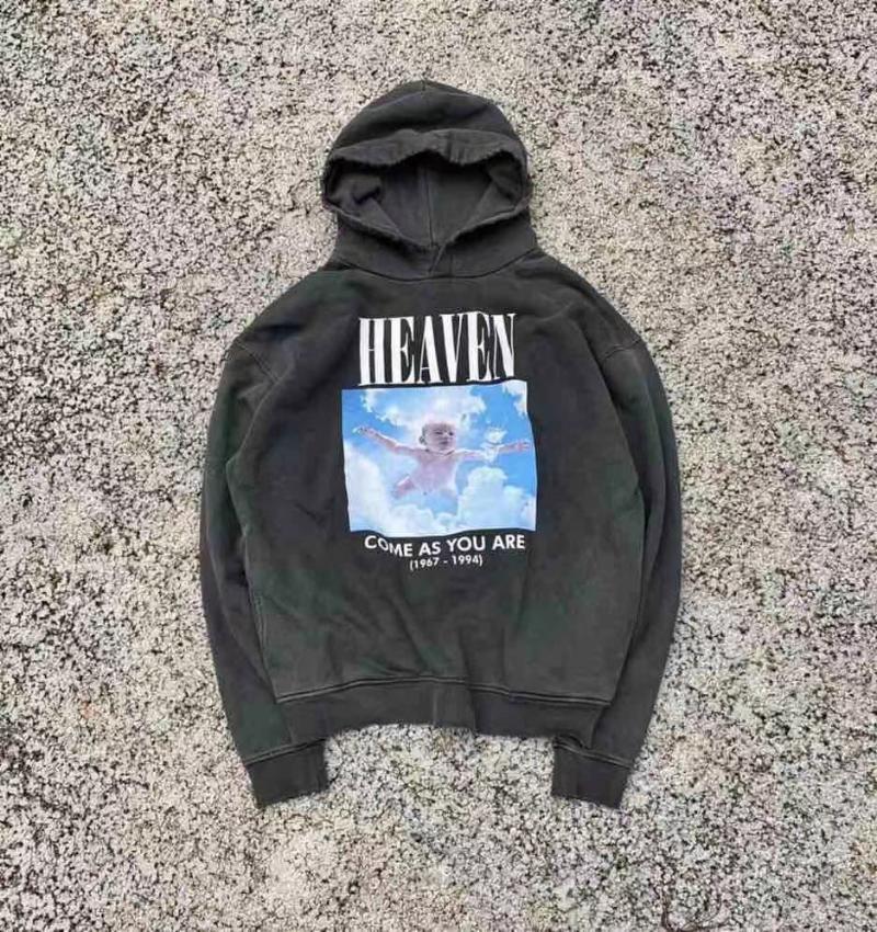 

Men's Hoodies & Sweatshirts High Street Retro Distressed Cut Torn Hooded Sweater And Women's Oversized Pullover Kids Print Casual Hoodie, Black
