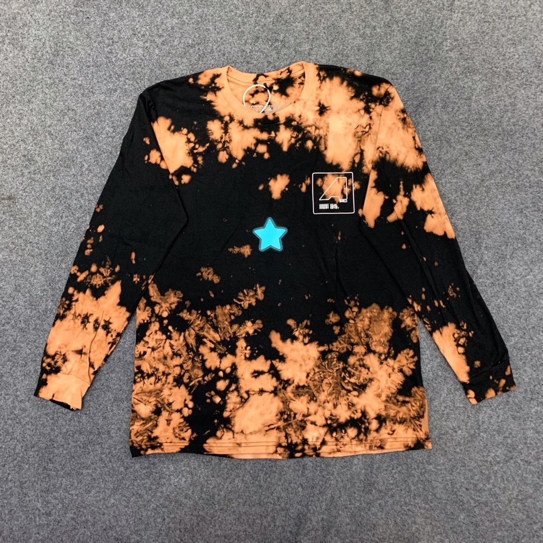 

2021 New Travis Scott World High Quality Men' Broken Olive Face Long Sleeve Top Cotton T-shirt 6qpu, Orange.