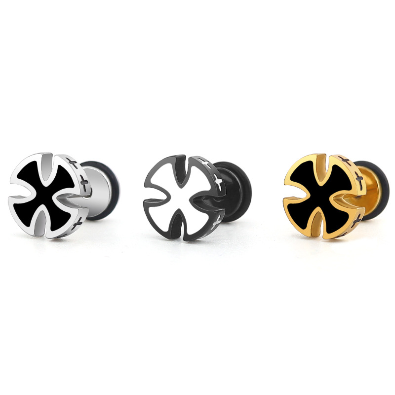 

High Grade Body Arts Cross Shape Vintage Stud Earrings for Men Women Unisex Trendy Party Stainless steel Ear Jewelry
