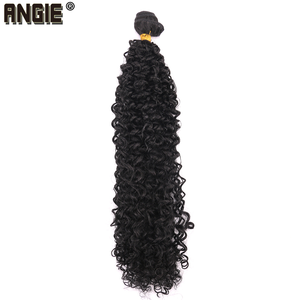 

Black Color high temperature Synthetic Hair Extensions Afro Kinky Curly Hair Bundles 16-30 inch Long Weaving, #1b