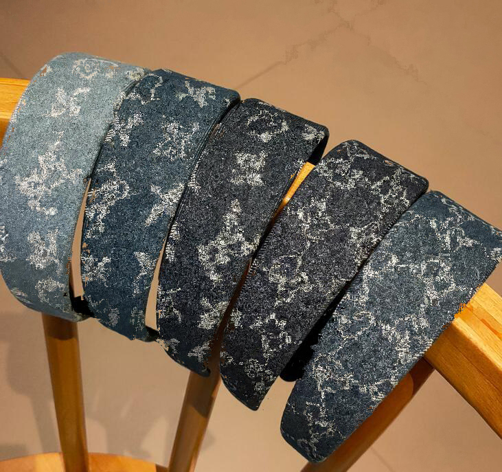 

5colors Retro Temperament Charm Women Headband Korean Cowboy Denim Fashion Brand Designer Letters Print Hair Hoop Hairband Wide Edge Headwarps Accessories